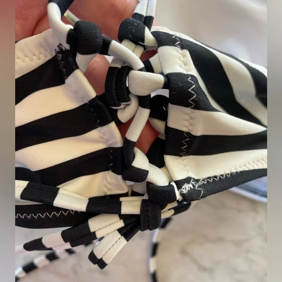 Cupshe Floral and Striped Bikini - Red and Black - Picture 8 of 8